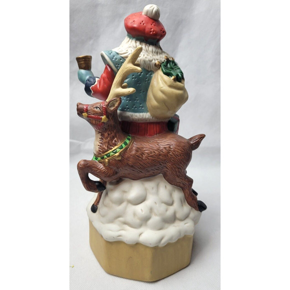 Ole Saint Nick Christmas Musical statue 10” Plays "Here comes Santa Claus" - Picture 5 of 9